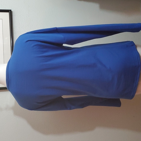 Women's Outdoor Casual Solid Blue V-Neck Long Sleeve Top-EUC-Sz XL - Picture 5 of 13